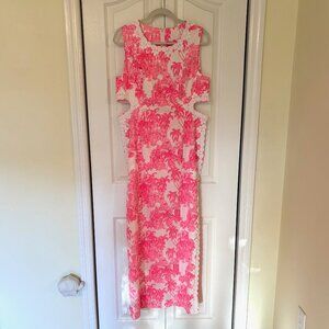 Lilly Pulitzer Harlyn Maxi Romper Size 12  White Pink Palm Beach Toile